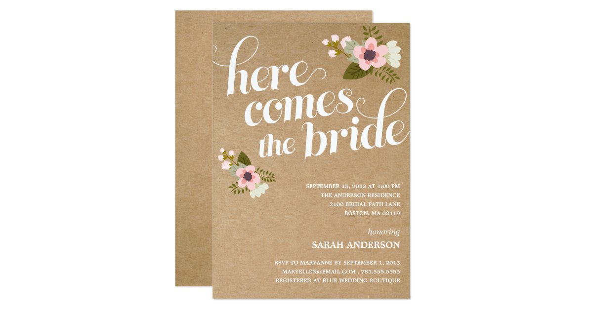 Here Comes The Bride Invitations 8