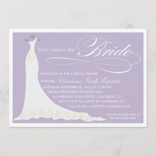 HERE COMES THE BRIDE BRIDAL SHOWER INVITATION
