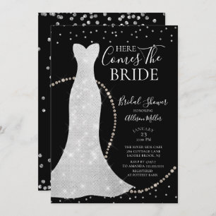 Here Comes The Bride Bridal Shower Invitation