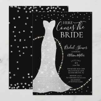 Here Comes The Bride Bridal Shower Invitation