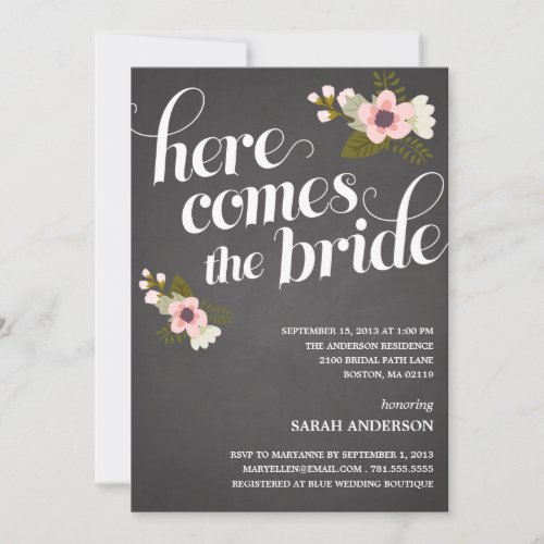 HERE COMES THE BRIDE | BRIDAL SHOWER INVITATION