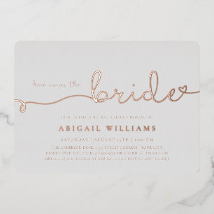 Here Comes the Bride Foil Invitation