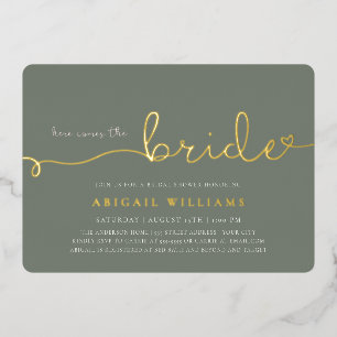 Here Comes the Bride Foil Invitation