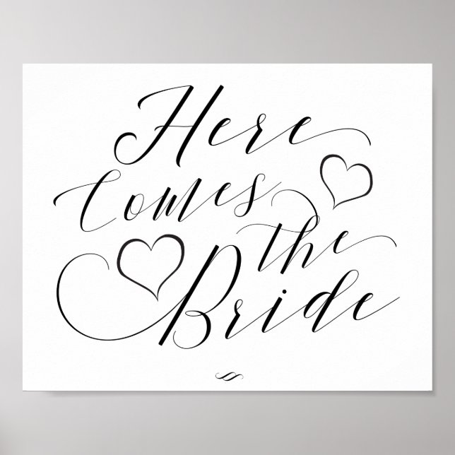 Here Comes the Bride Kid Processional Wedding Sign (Front)