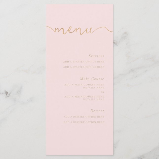 Here comes the Bride Menu (Front)