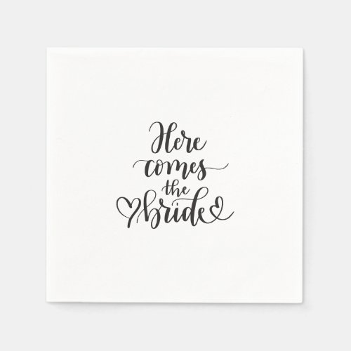 HERE COMES THE BRIDE NAPKIN