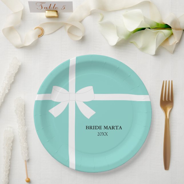 Here Comes The Bride Personalized Tiara Party   Paper Plates (Wedding)