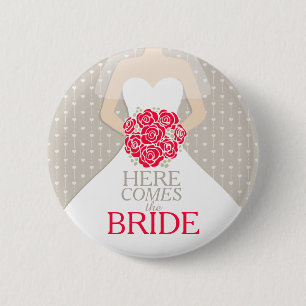 Here comes the bride rehearsal wedding red button