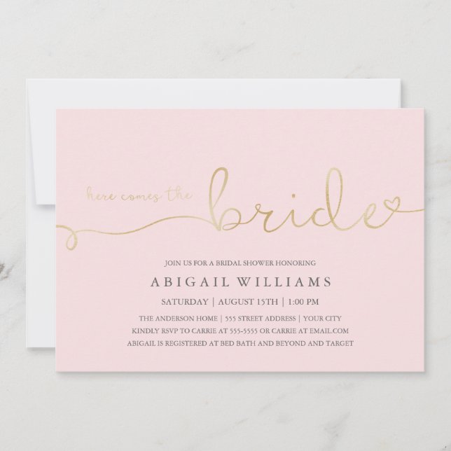 Here comes the bride -shower invitation (Front)