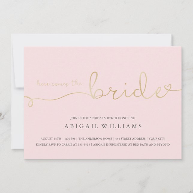 Here comes the bride -shower invitation (Front)