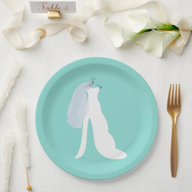 Here Comes The Bride Shower Tiara Party Paper Plates (Wedding)