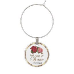 Here Comes the Bride -&#127801;&#127801;&#127801; Vintage Rose Floral Wine Charm