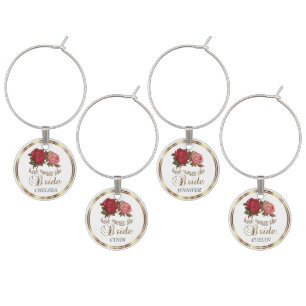 Here Comes the Bride -🌹🌹🌹 Vintage Rose Floral Wine Charm