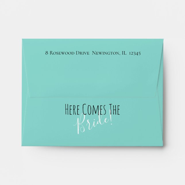 Here Comes The Bride Wedding Bridal Shower Party Envelope (Back (Top Flap))