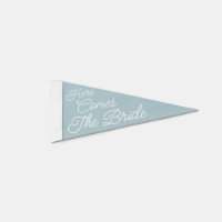 Here Comes the Bride Wedding Ceremony Sign Pennant