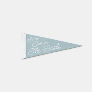 Here Comes the Bride Wedding Ceremony Sign Pennant Flag