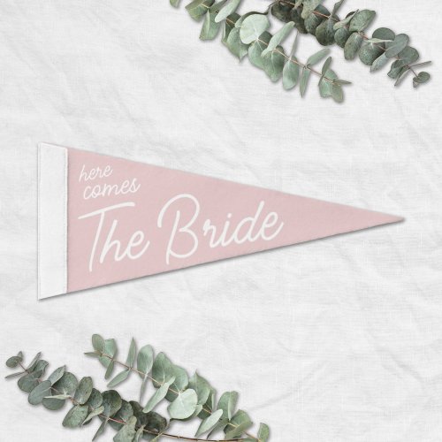 Here Comes the Bride Wedding Ceremony Sign Pennant Flag