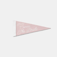 Here Comes the Bride Wedding Ceremony Sign Pennant