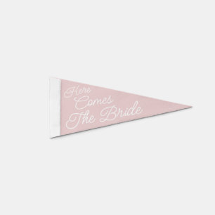 Here Comes the Bride Wedding Ceremony Sign Pennant Flag
