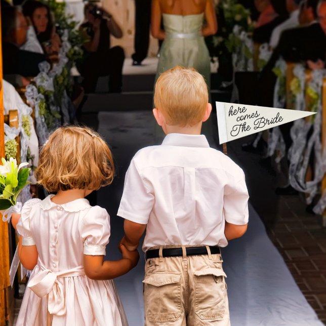 Here Comes the Bride Wedding Ceremony Sign Pennant Pennant Flag (Creator Uploaded)