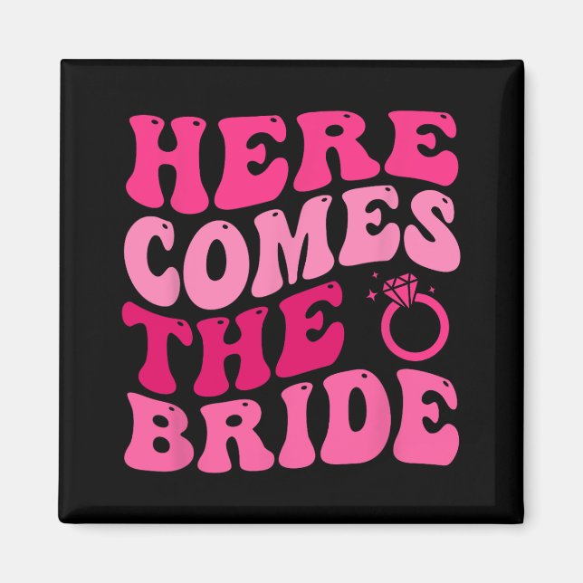 Here Comes The Bride Wedding Ring Bearer Flower Gi Magnet (Front)