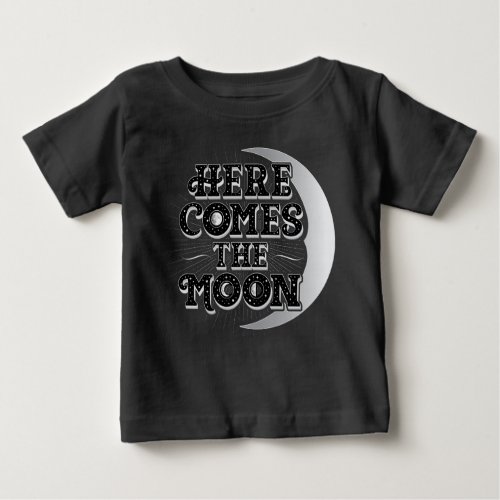 Here Comes The Moon Baby Top T_shirt  Black
