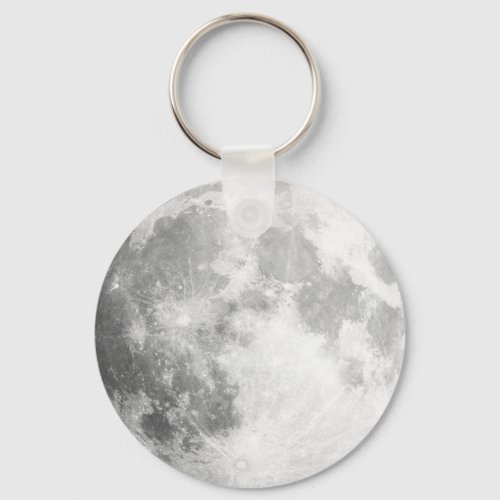 Here Comes The Moon  Full Moon Button Keychain
