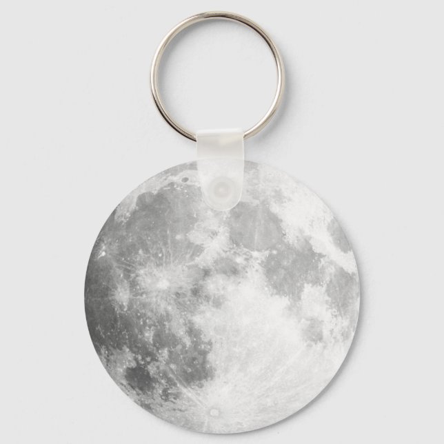 Here Comes The Moon / Full Moon Button Keychain (Front)