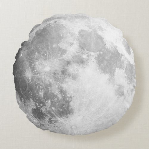 Here Comes The Moon Full Moon  Round Throw Pillow