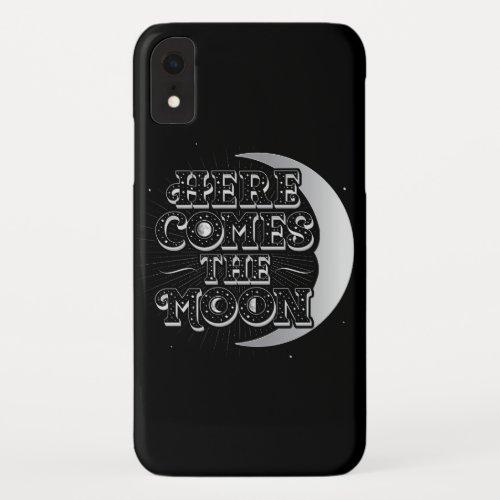 Here Comes The Moon Phone Case  Black
