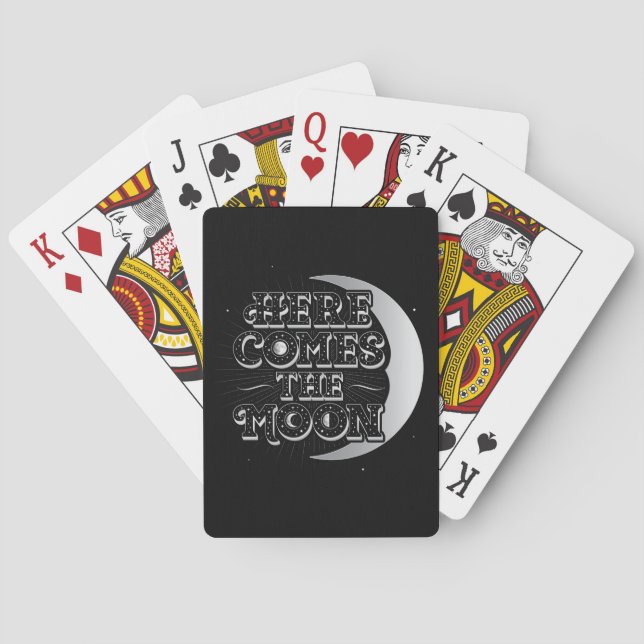 Here Comes The Moon Playing Cards (Back)