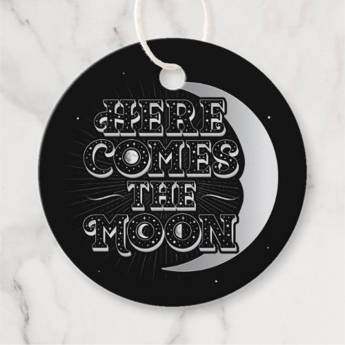 Here Comes The Moon Round Gift Tags