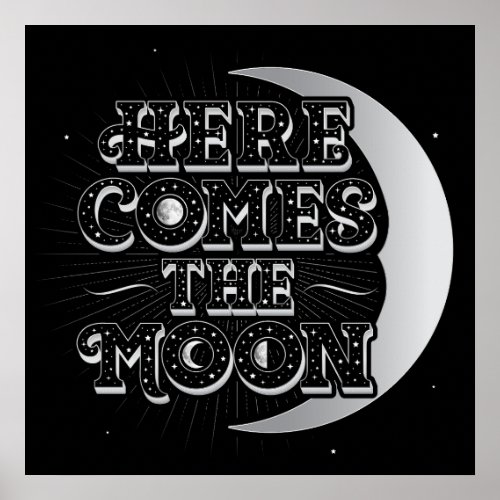 Here Comes The Moon Square Poster 24x24