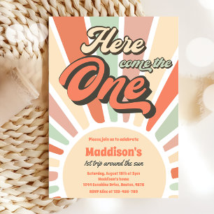 Here Comes The One Sunshine 1st Birthday Invitation