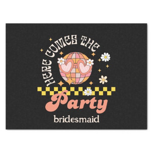 Here comes the party black bachelorette  tissue paper