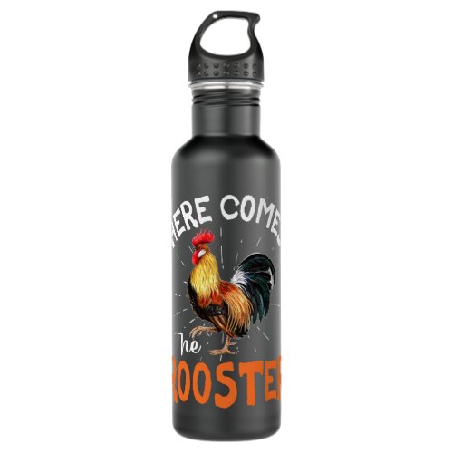 Here Comes The Rooster Shirt Chicken Lady Outfit 2 Stainless Steel Water Bottle