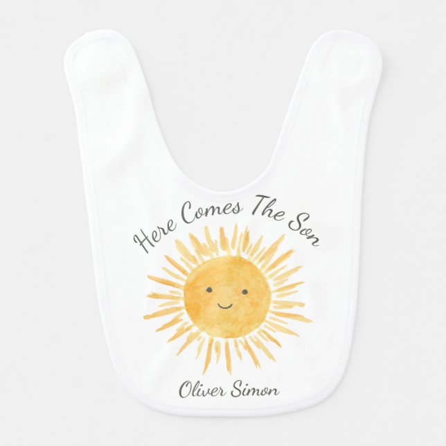 Here Comes The Son Baby Bib (Front)