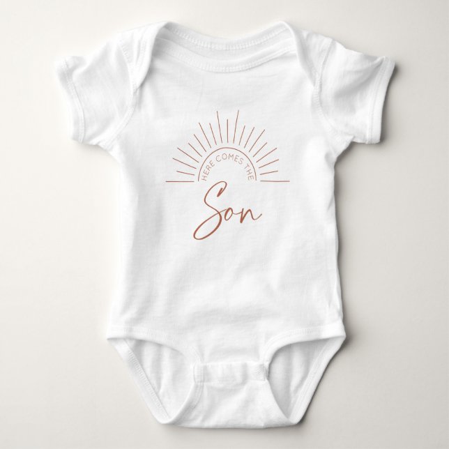Here Comes The Son Baby Bodysuit (Front)