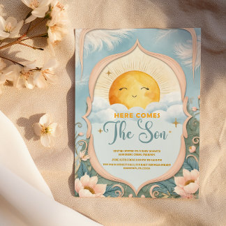 Here Comes the Son Baby Boy Baby Shower Invitation