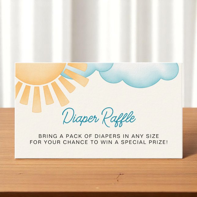 Here Comes the Son Baby Boy Diaper Raffle  Enclosure Card (Creator Uploaded)