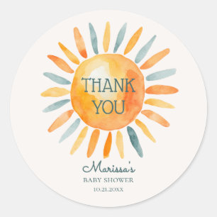 Here Comes the Son Baby Boy Shower Classic Round Sticker