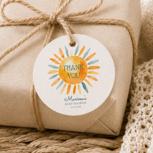 Here Comes the Son Baby Boy Shower Favor Tags
