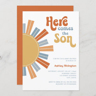 Here Comes the Son Baby Boy Shower Invitation