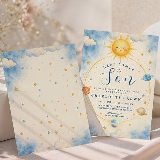 Here Comes the Son Baby Boy Shower Invitation