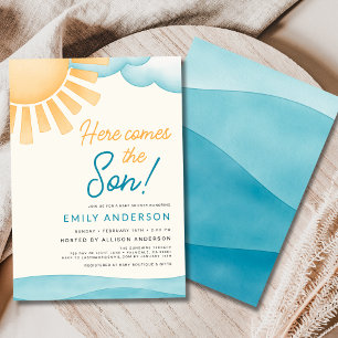Here Comes the Son Baby Boy Shower Invitation