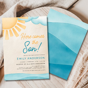 Here Comes the Son Baby Boy Shower Invitation