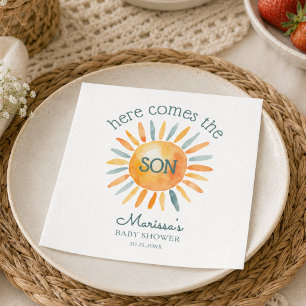 Here Comes the Son Baby Boy Shower Napkins