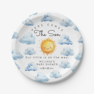Here comes the Son Baby Boy Shower Paper Plates
