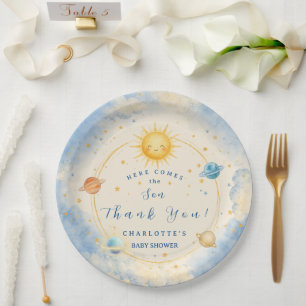 Here Comes the Son Baby Boy Shower Paper Plates