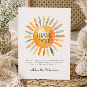 Here Comes the Son Baby Boy Shower Thank You Card
